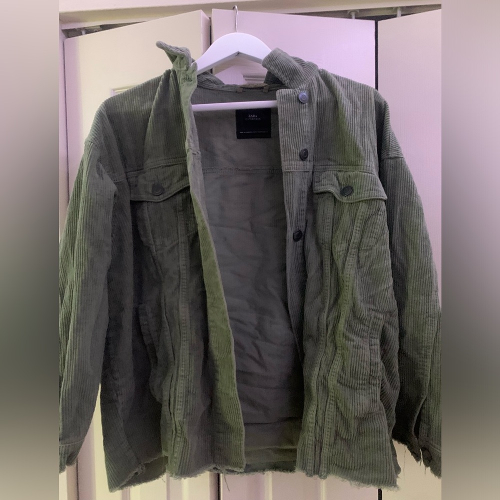 Zara green button up jacket